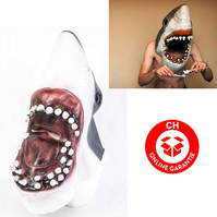 Weisser Hai Haimaske Tiermaske Horror Jaws Fasnacht Halloween